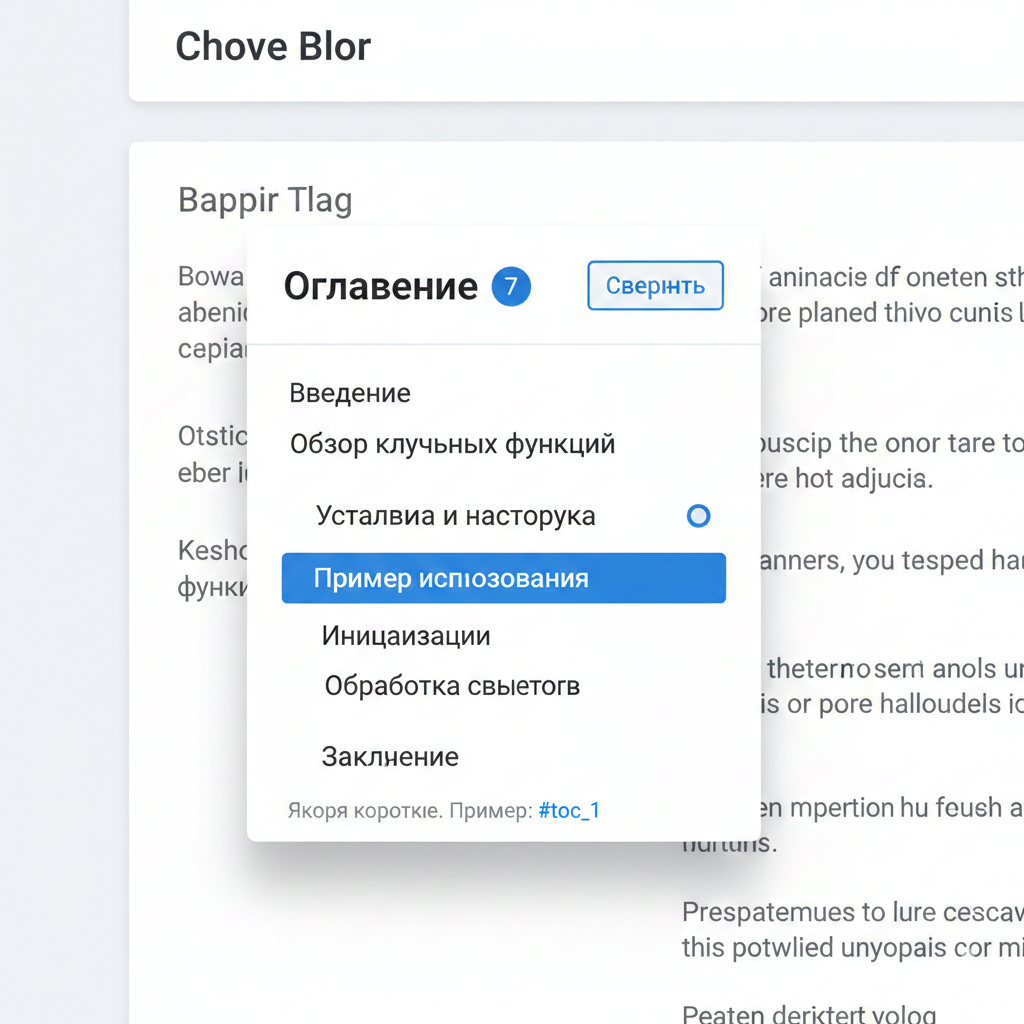 Липкое оглавление статьи для uCoz с короткими цифровыми якорями